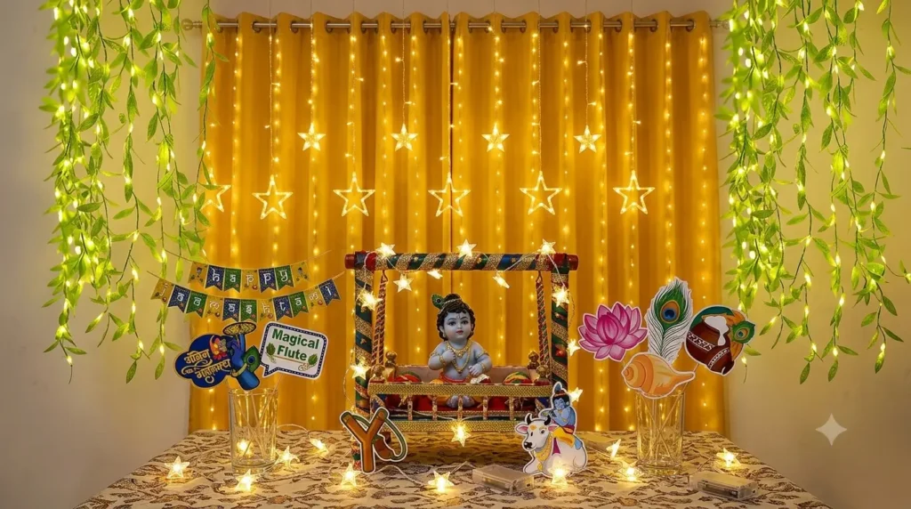 Janmashtami Decoration Ideas LED Fairy Lights