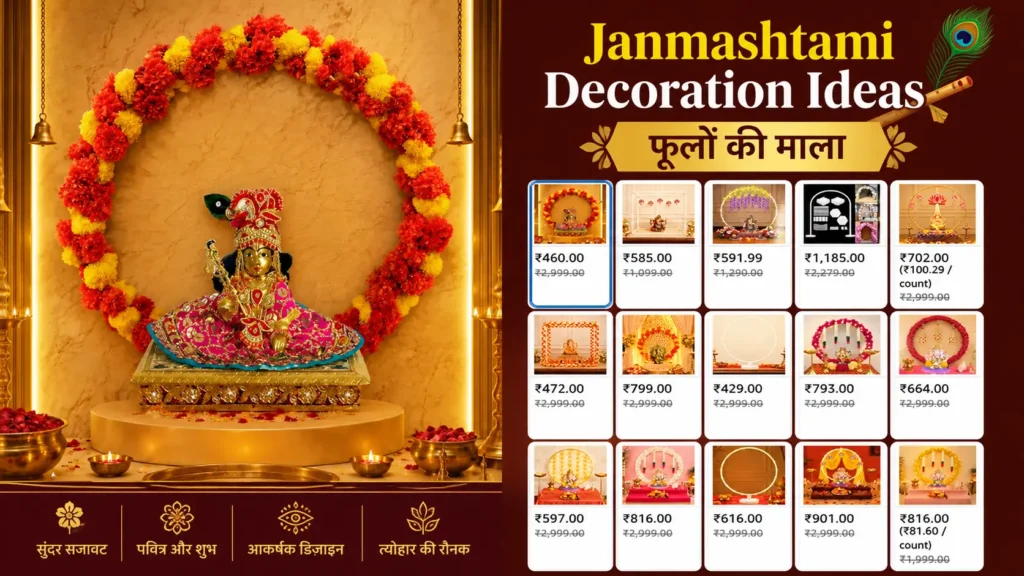 लड्डू गोपाल की फूलों की माला -Janmashtami Decoration Ideas