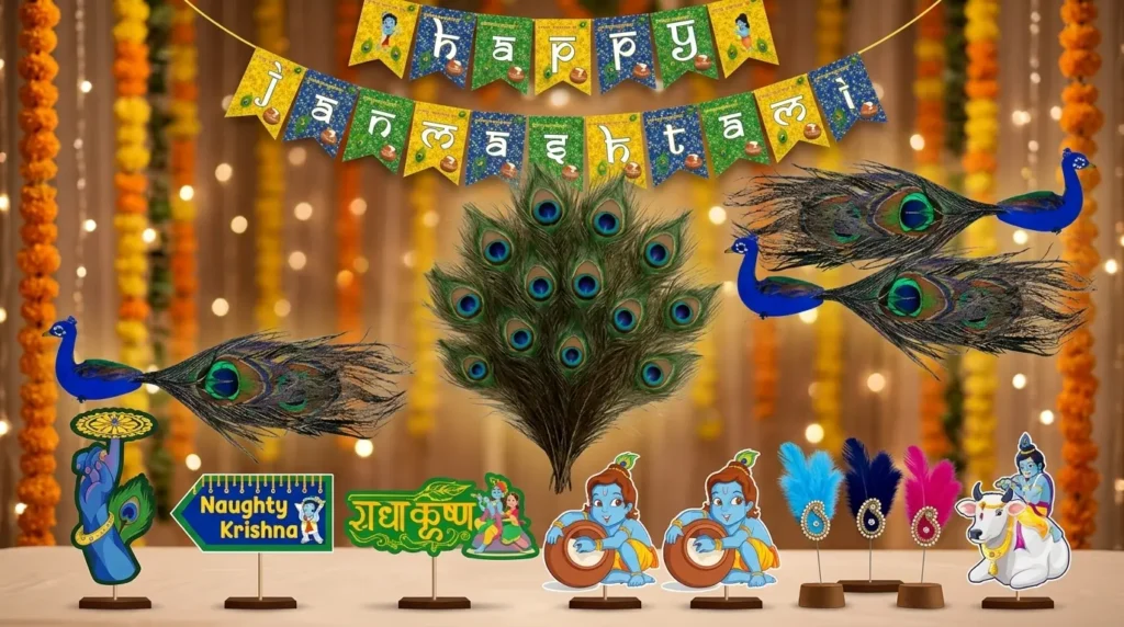 लड्डू गोपाल की मोर पंख -Janmashtami Decoration Ideas
